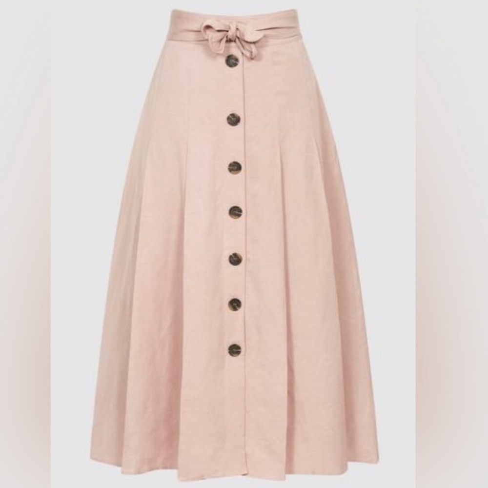 NWT REISS Oakley Button MIDI Skirt Size 4 - Picture 1 of 11